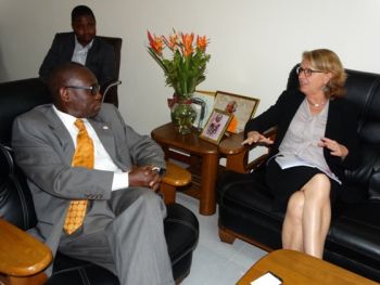 Acting Min Sirleaf and Amb. Nordstrom at the meeting